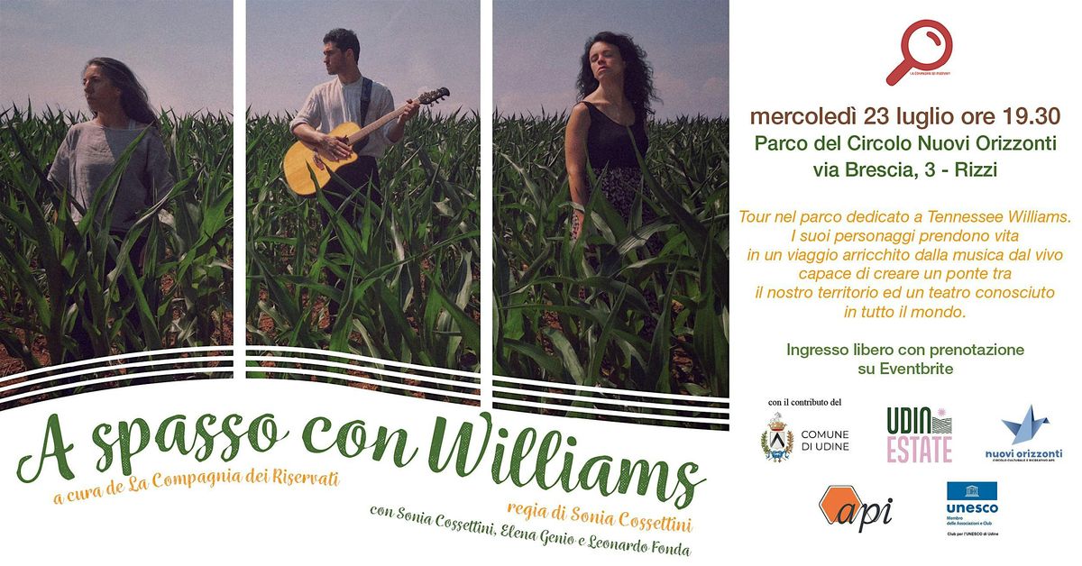 A spasso con Williams, 23 July | Event in Udine | AllEvents