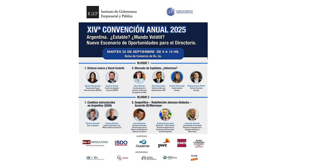 XIVª  Convención Anual del IGEP 2025 | Event in Buenos Aires | AllEvents