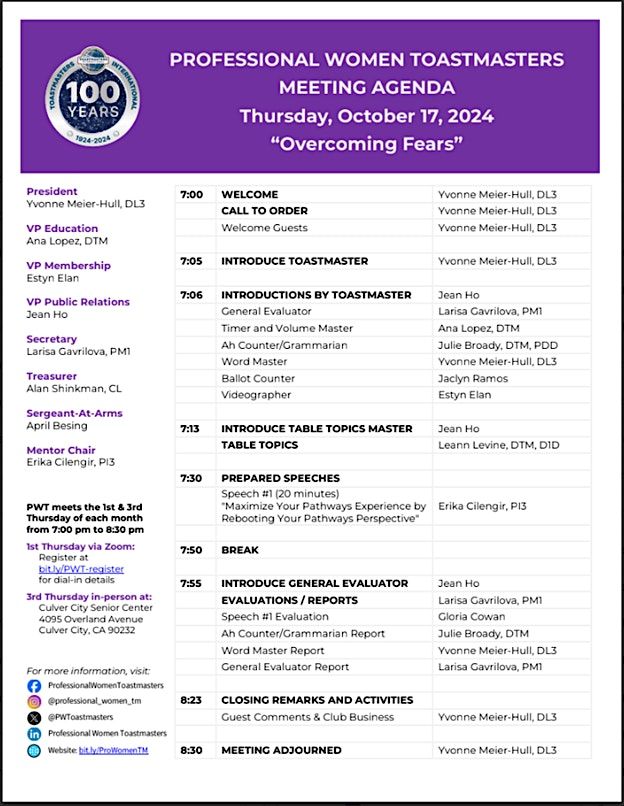 Professional Women Toastmasters LA | Event in Culver City | AllEvents