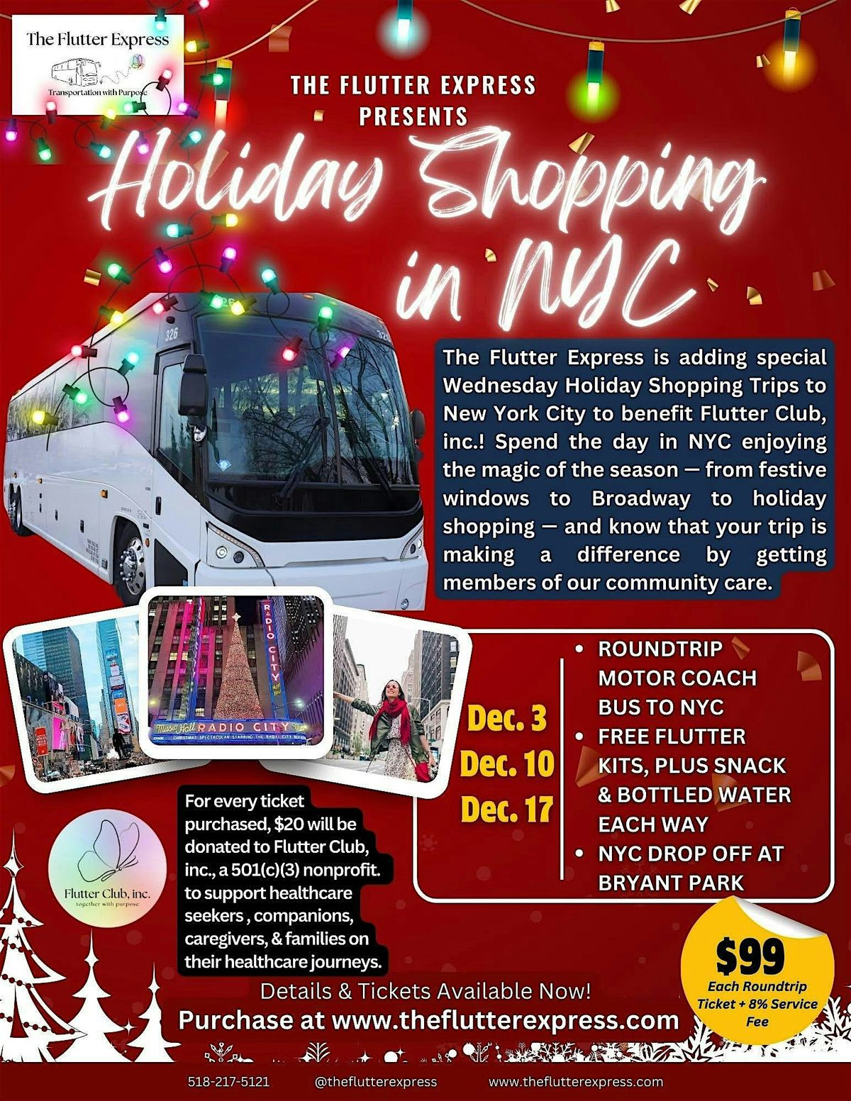 The Flutter Express Holiday Shopping in NYC!, 10 December | Event in Rensselaer | AllEvents