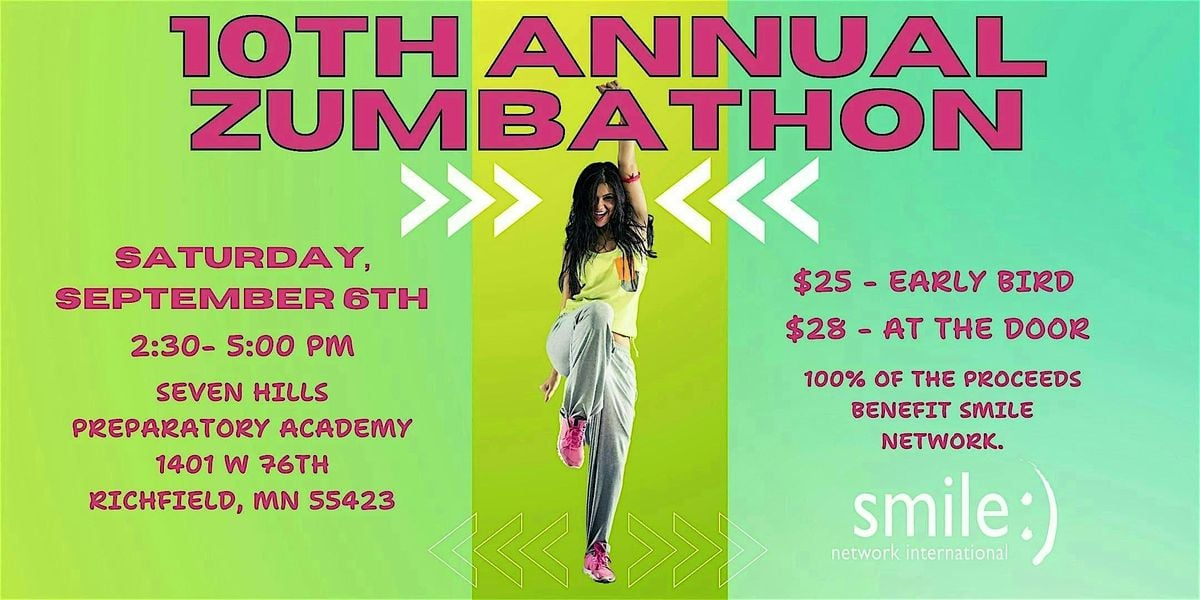 10th Annual Zumbathon benefiting Smile Network International, 6 September | Event in Richfield | AllEvents