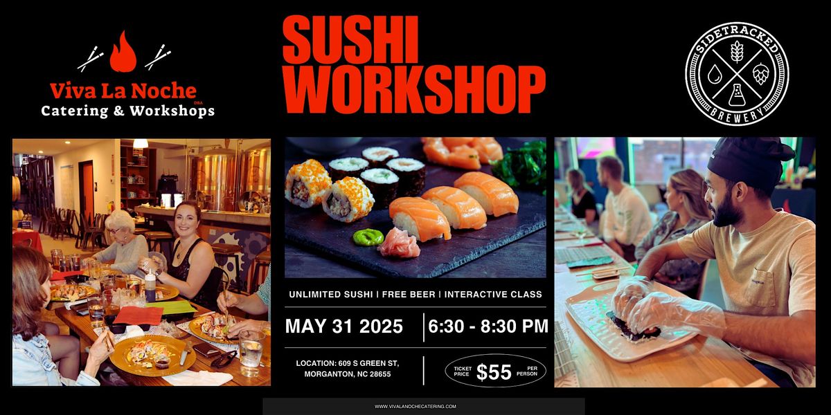 Sushi Workshop at Sidetracked Brewery, 31 May | Event in Morganton | AllEvents