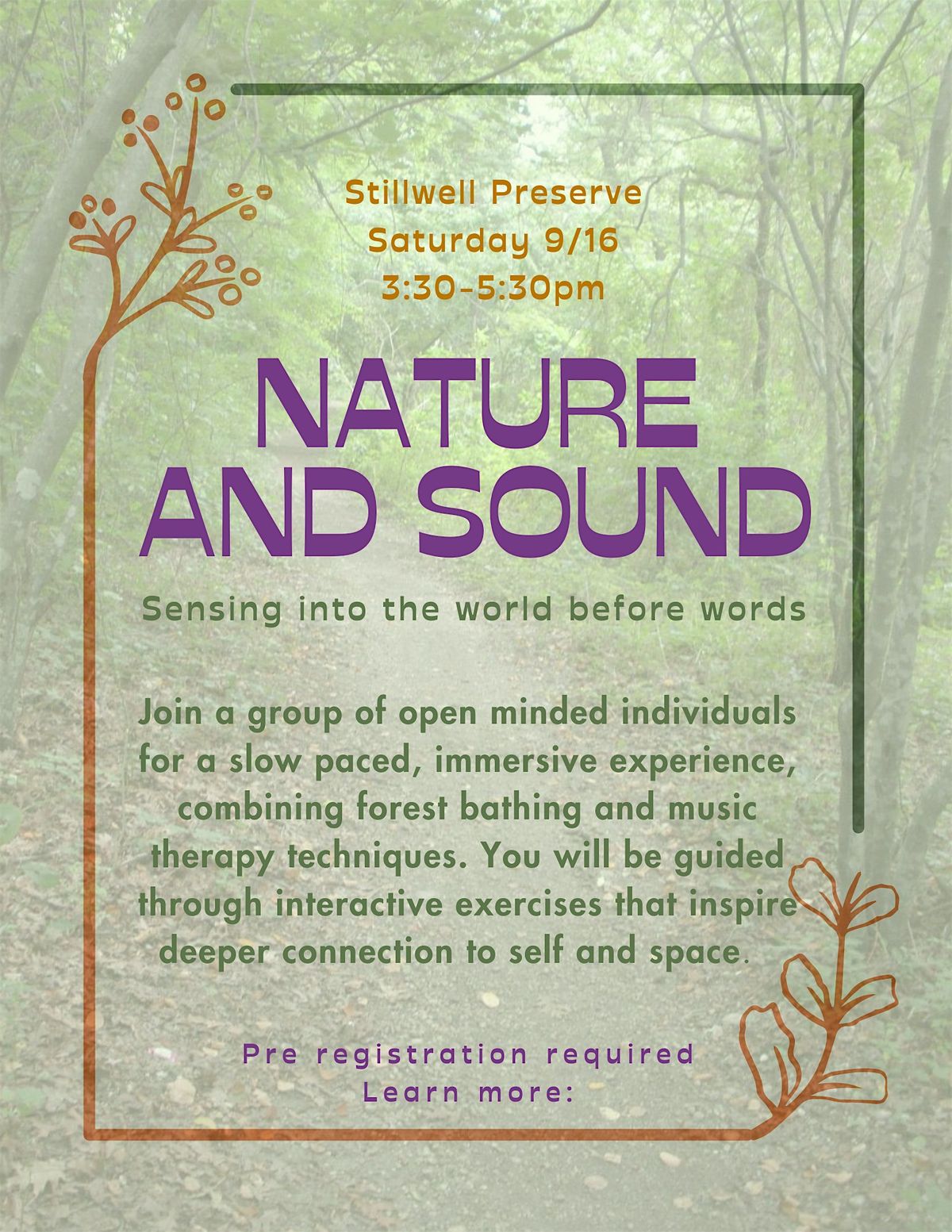 Nature & Sound: Sensing into the world before words, 9 August | Event in Brentwood | AllEvents