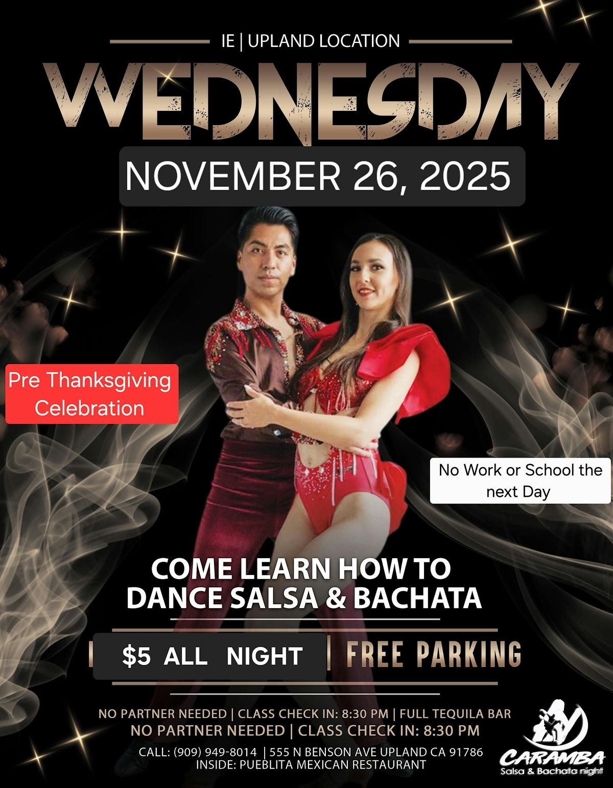Salsa & Bachata Lessons + Social No school or work the next day | Event in Upland | AllEvents
