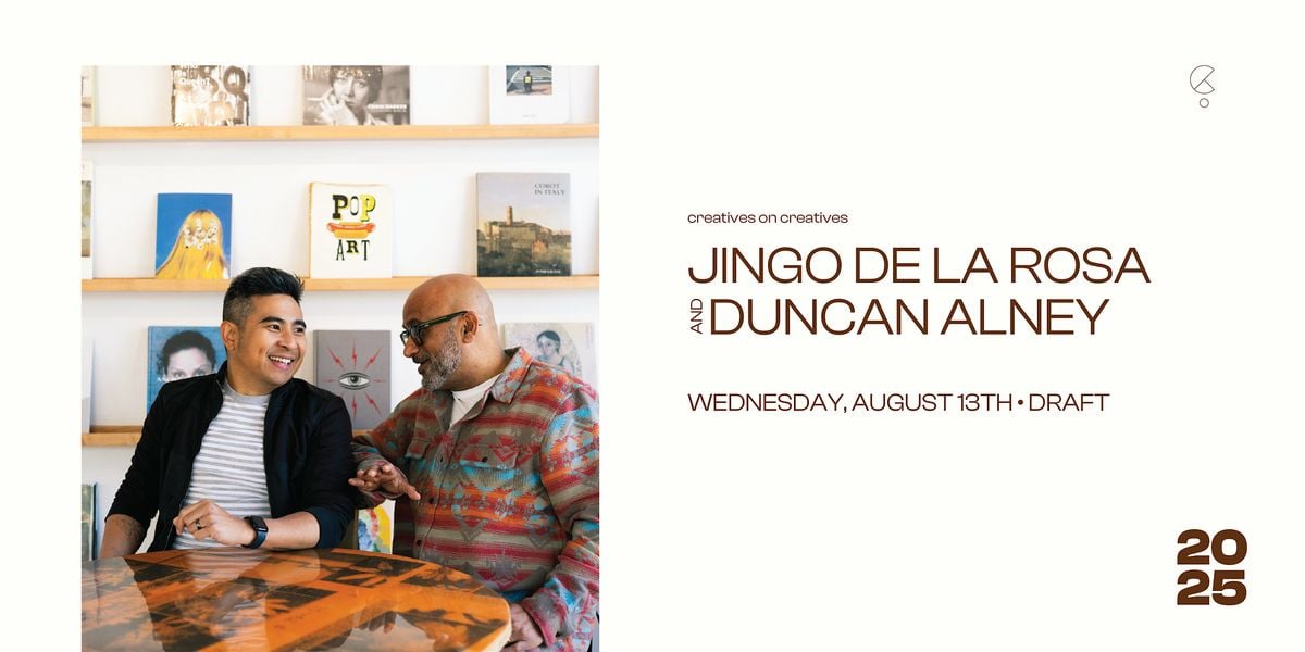 Creatives on Creatives : Jingo de la Rosa & Duncan Alney, 13 August | Event in Indianapolis | AllEvents