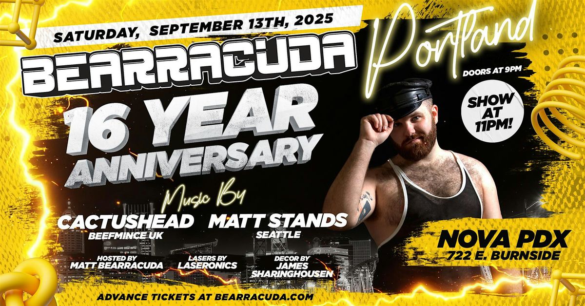 Bearracuda Portland 16 YEAR Anniversary, 13 September | Event in Portland | AllEvents