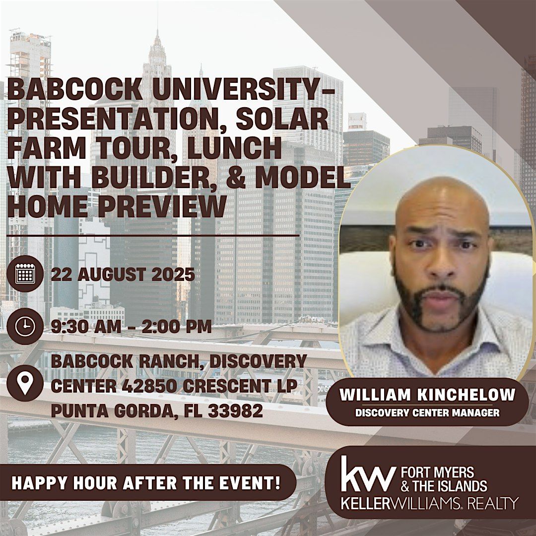 Babcock University-Solar Farm Tour, Lunch with Builder & Model Home Preview, 22 August | Event in Punta Gorda