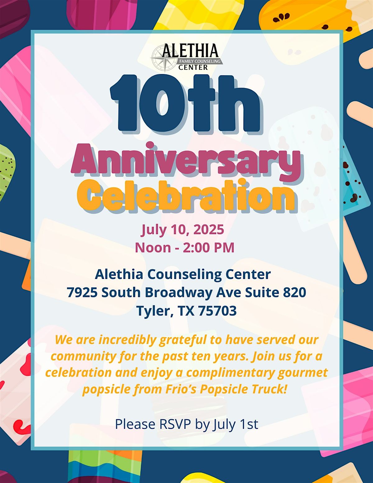 Alethia 10th Anniversary Celebration, 10 July | Event in Tyler | AllEvents