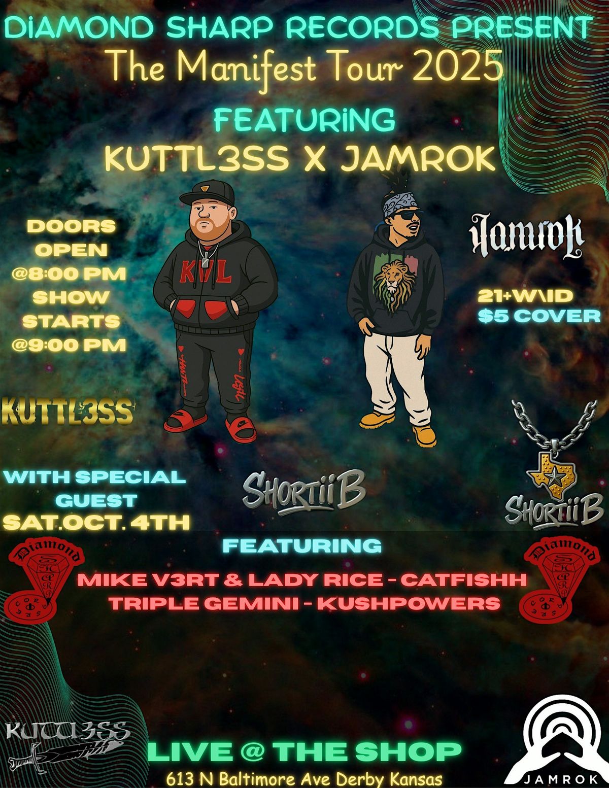 Diamond Sharp Records Presents The Manifest Tour Feat Jamrok & Kuttl3ss, 4 October | Event in Derby | AllEvents