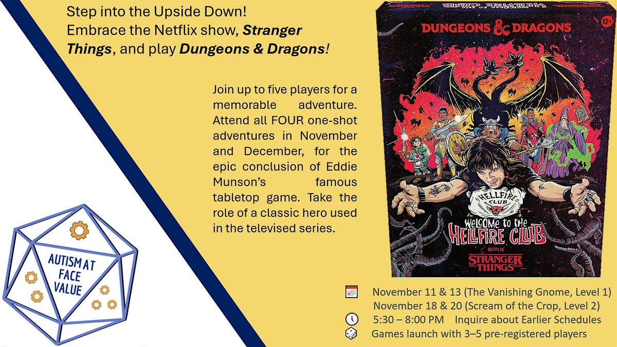 Hellfire Club! A Stranger Things TTRPG Lv 1, 11 November | Event in York | AllEvents