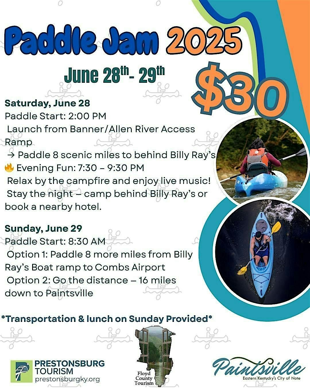 Levisa Fork PaddleJam - June 2025, 28 June | Event in Prestonsburg | AllEvents