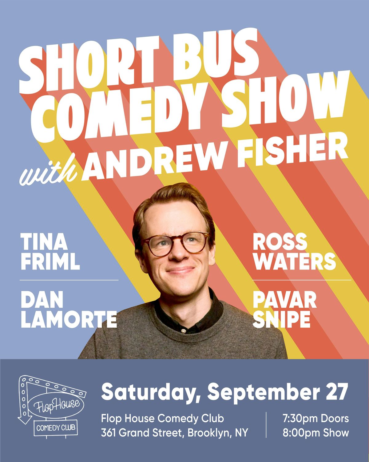 Short Bus Comedy Show with Andrew Fisher, 27 September | Event in Brooklyn | AllEvents