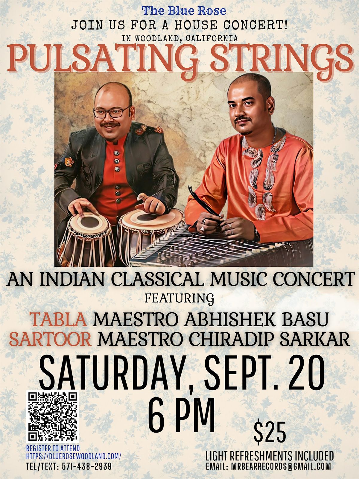Pulsating Strings: Indian Classical Music House Concert, 20 September | Event in Woodland | AllEvents