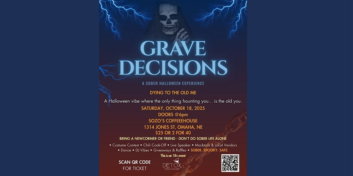 Grave Decisions - A Sober Halloween Experience, 18 October | Event in Omaha | AllEvents