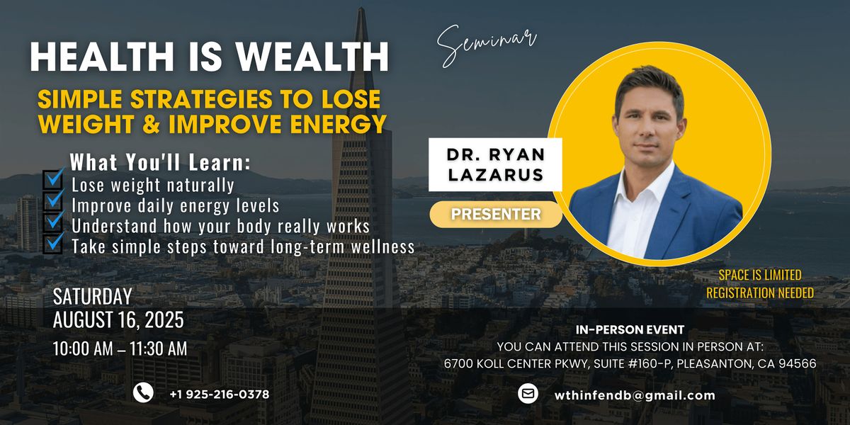 Simple Strategies to Lose Weight & Improve Energy, 16 August | Event in Pleasanton | AllEvents