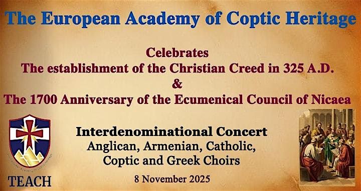 Interdenominational Concert – Establishment of the Christian Creed in 325AD, 8 November | Event in London