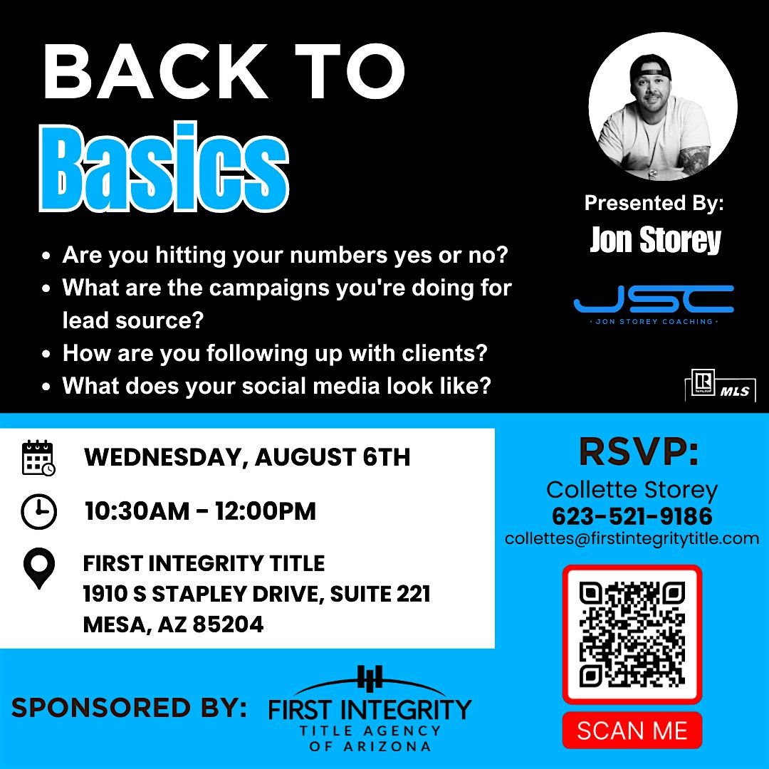 Back To Basics - Mesa, 6 August | Event in Mesa | AllEvents