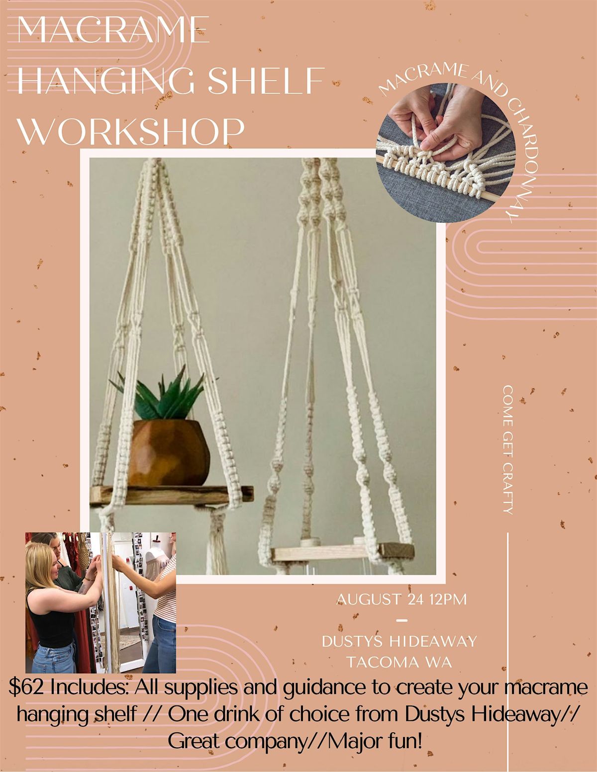 Macrame hanging shelf workshop, 24 August | Event in Tacoma | AllEvents