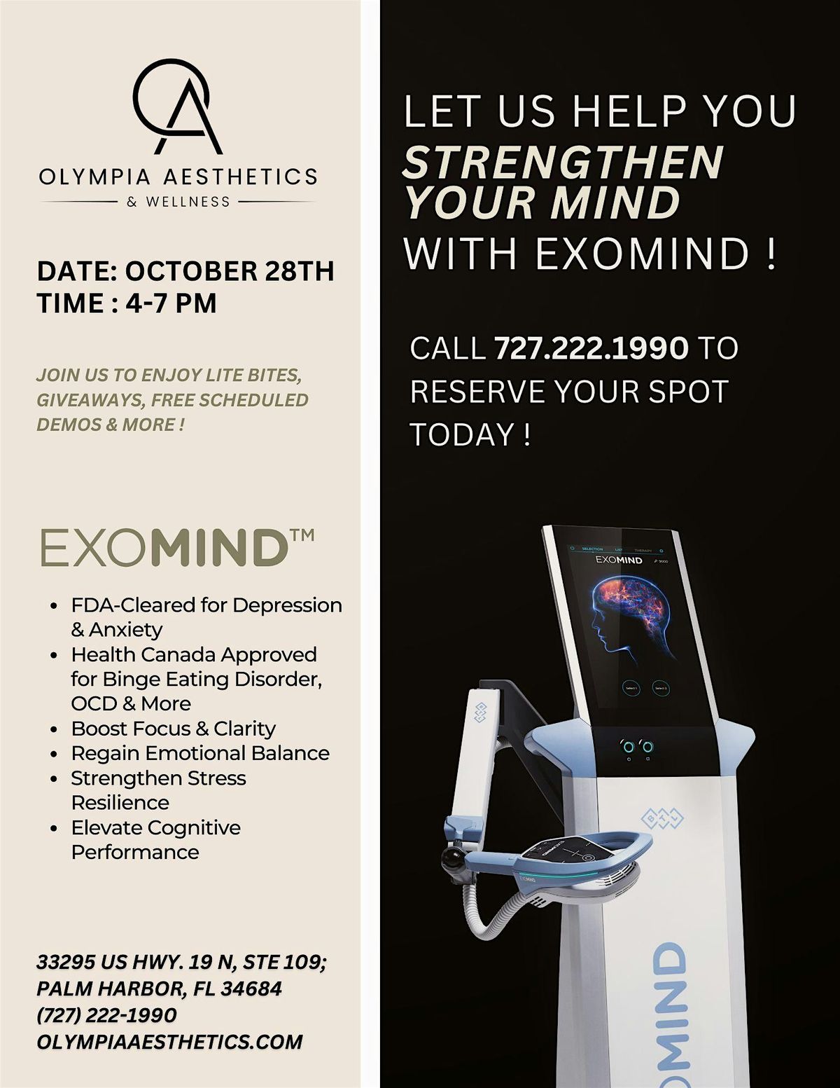 Let us help you strengthen your mind with EXOMIND, 28 October | Event in Palm Harbor | AllEvents