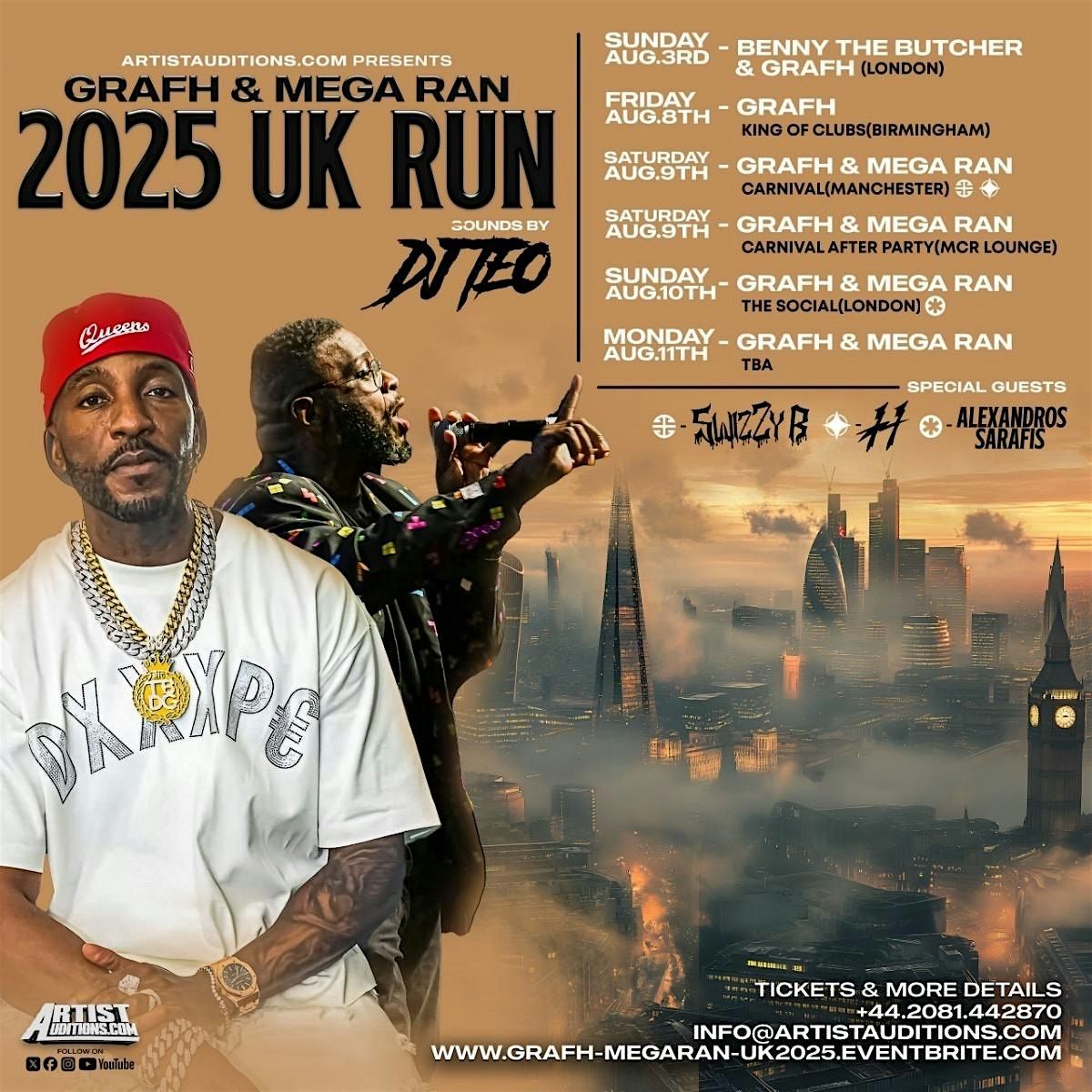 GRAFH X MEGA RAN X DJ TEO UK TOUR 2025 (BHX x MCR x LDN), 8 August | Event in Birmingham | AllEvents