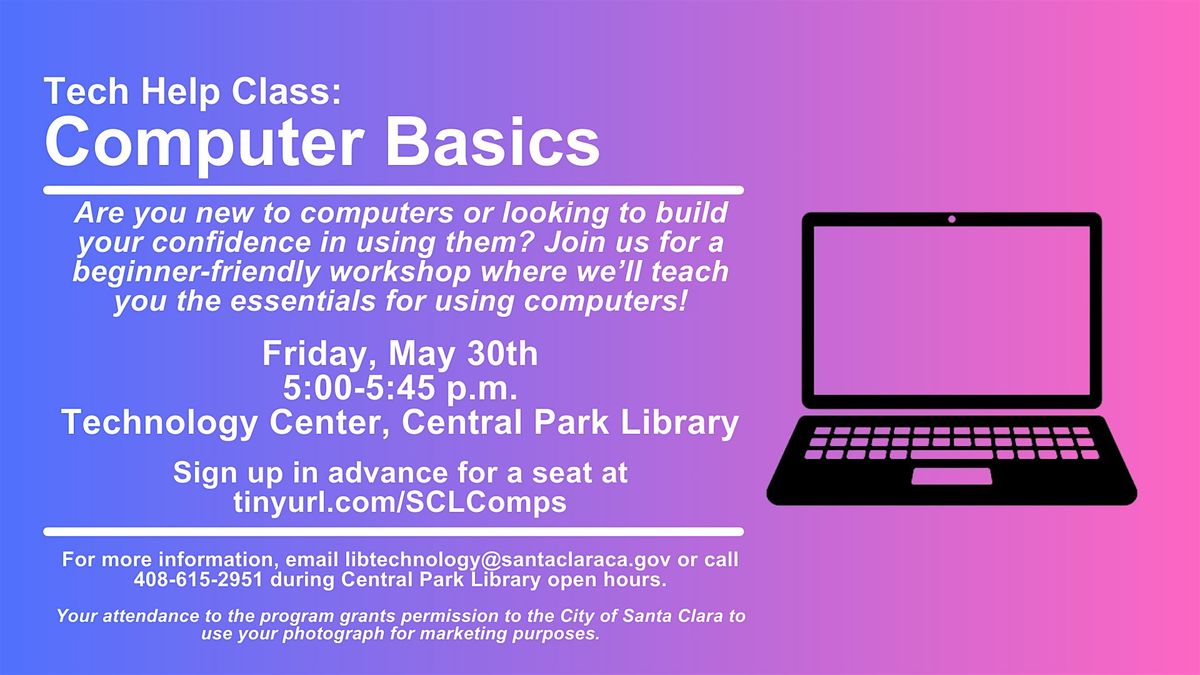Santa Clara City Library: Computer Basics, 30 May | Event in Santa Clara | AllEvents