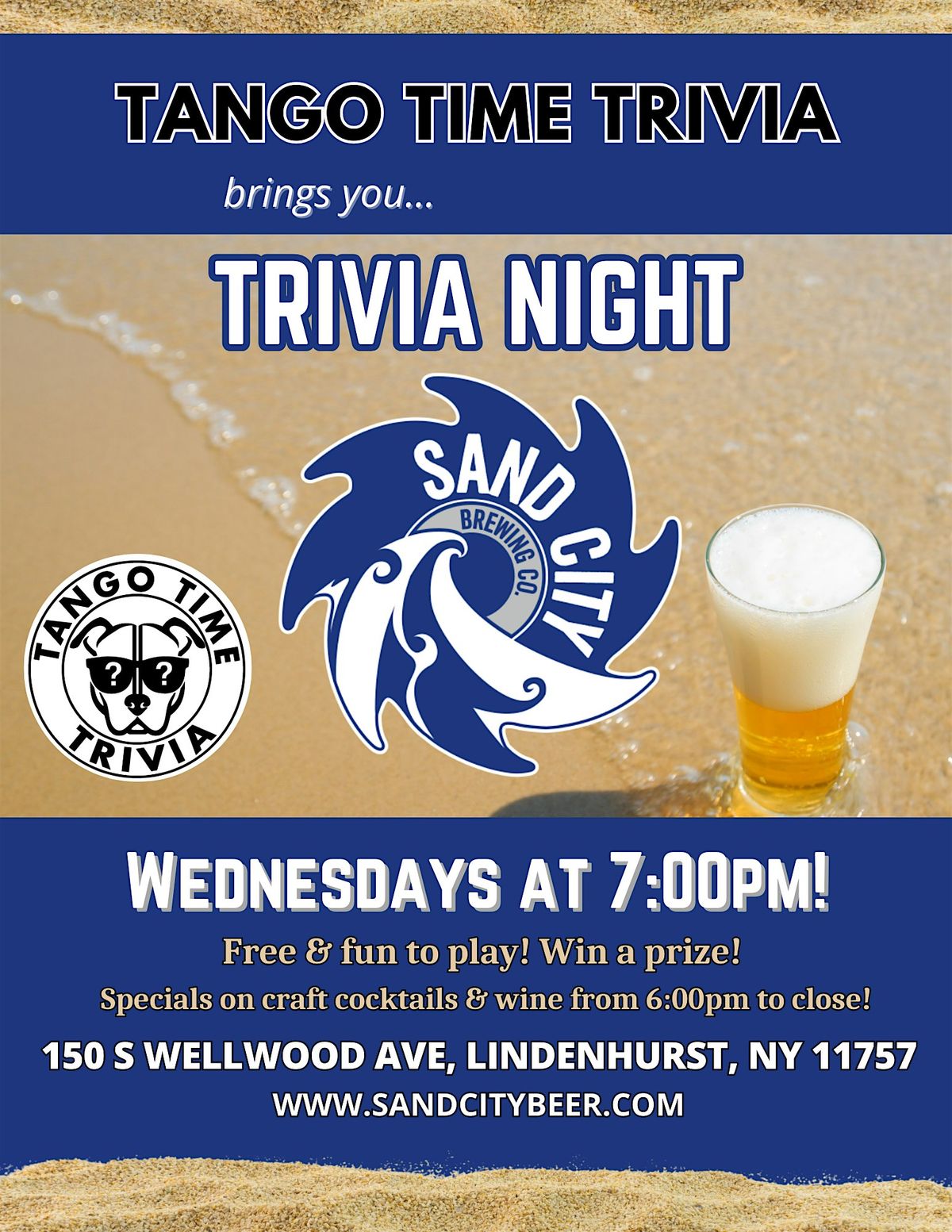 FREE Wednesday Trivia Show! At Sand City Brewing Co.!! | Event in Lindenhurst | AllEvents