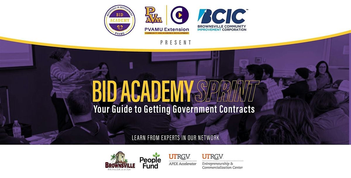 BID Academy SPRINT (Summer) – Your Guide to Getting Government Contracts, 14 July | Event in Brownsville