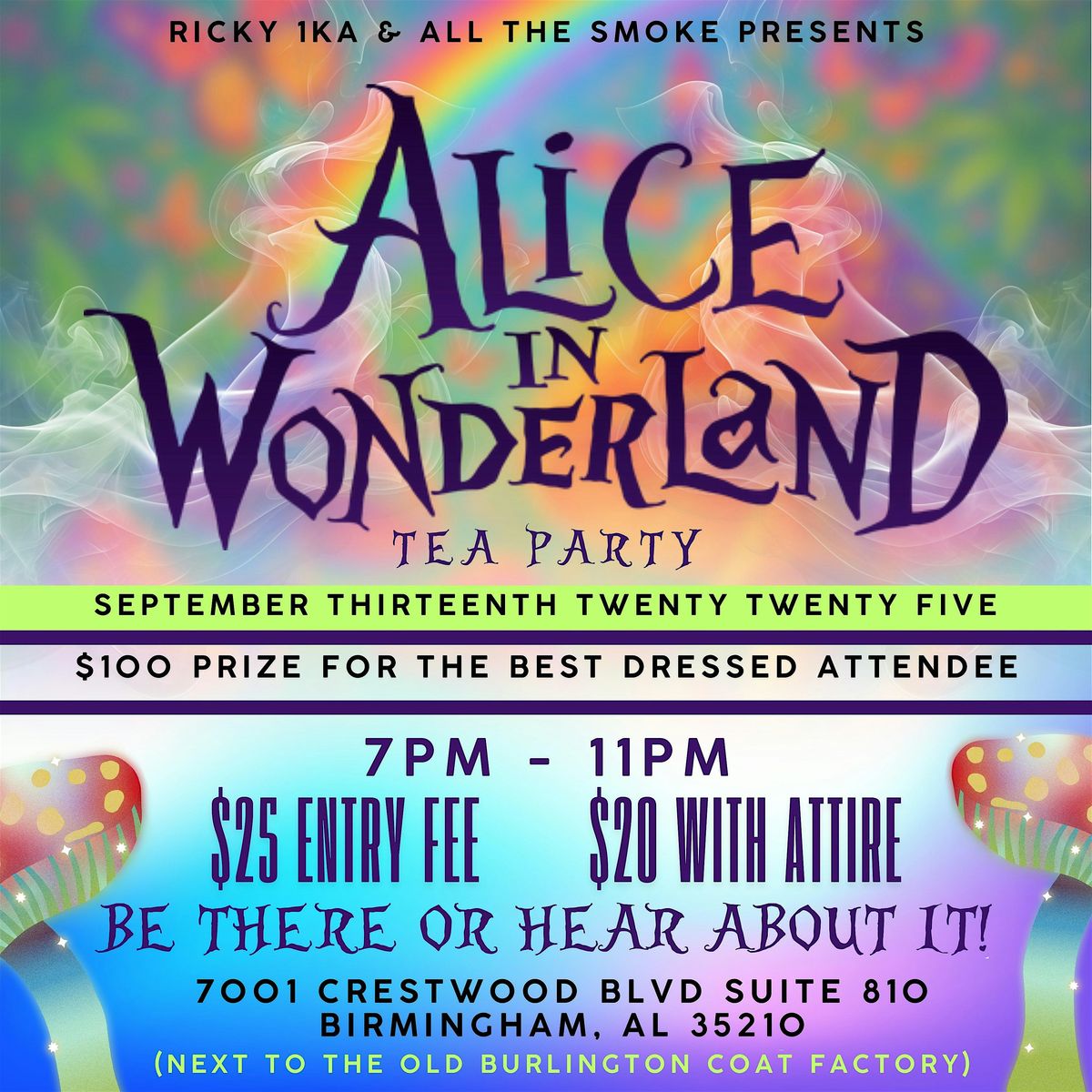 All The Smoke & Ricky 1Ka presents Alice in Wonderland Tea Party, 13 September | Event in Birmingham | AllEvents