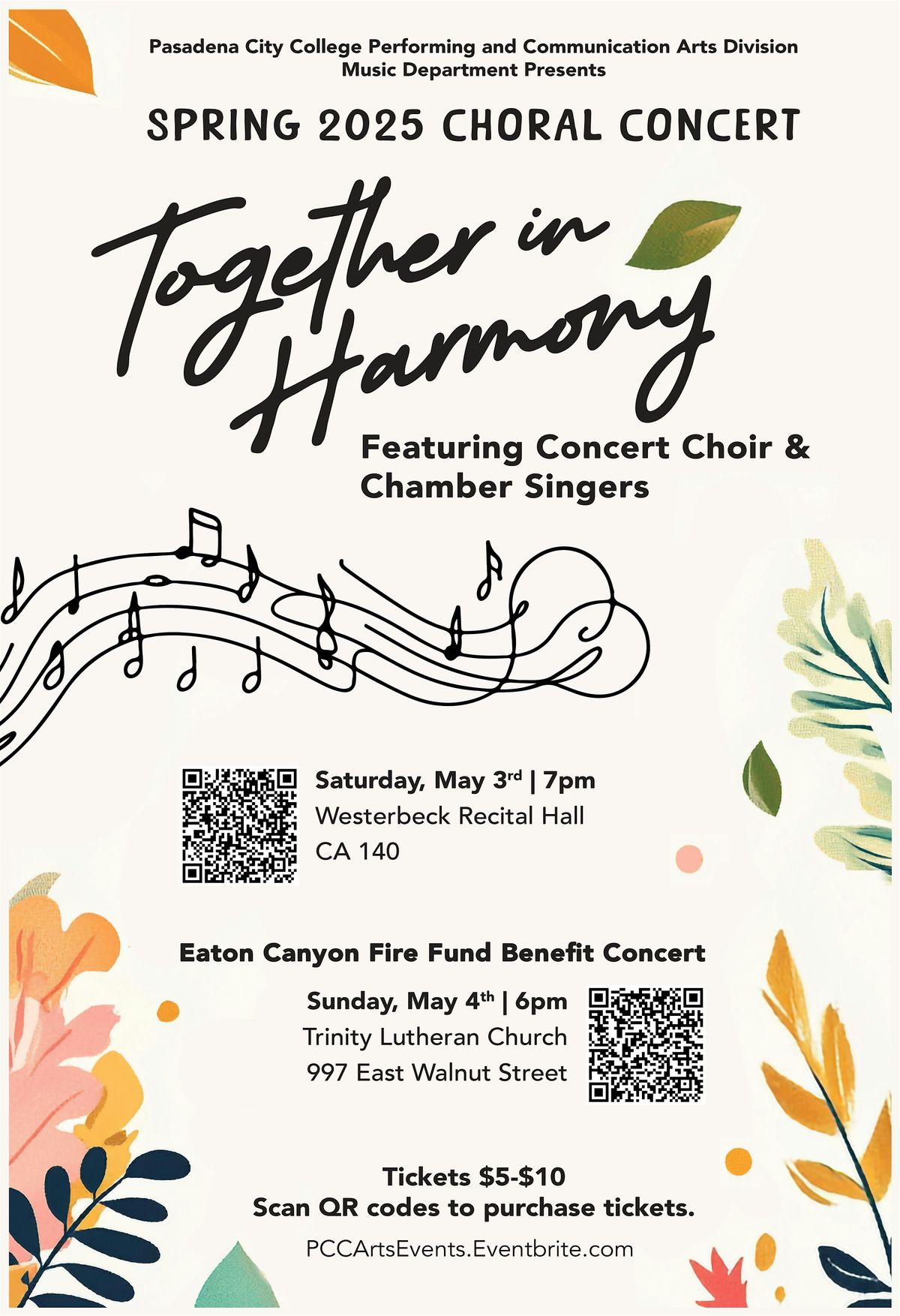 Spring Choral Benefit Concert “Together In Harmony” @ Trinity Lutheran | Event in Pasadena | AllEvents