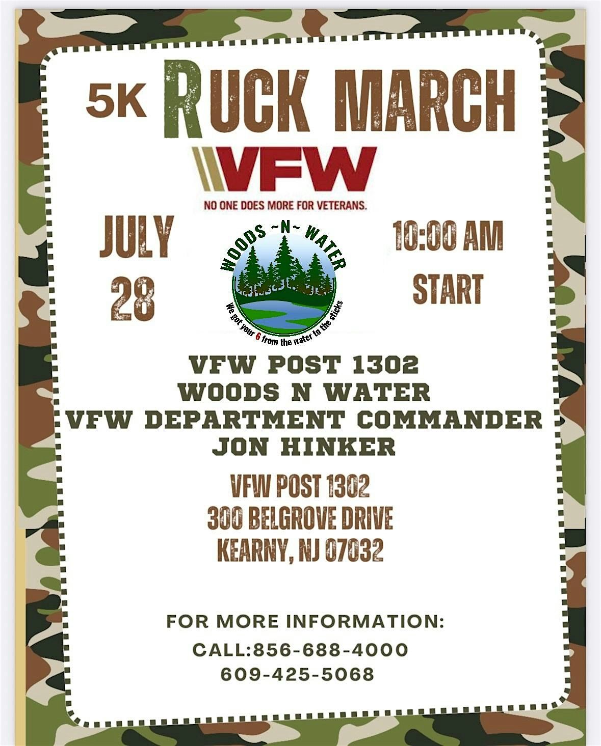 VFW Commander Jon Hinker/Woods n Water Ruck II, 28 July | Event in Kearny | AllEvents