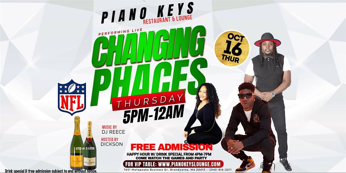 Changing Phaces Band Live @ Piano Keys Restaurant & Lounge Oct 16, 16 October | Event in Brandywine | AllEvents