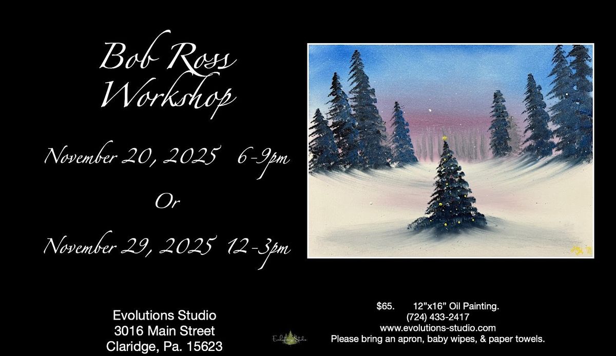 Happy Little Christmas - November 29, 2025 - Bob Ross Workshop, 29 November | Event in Claridge | AllEvents