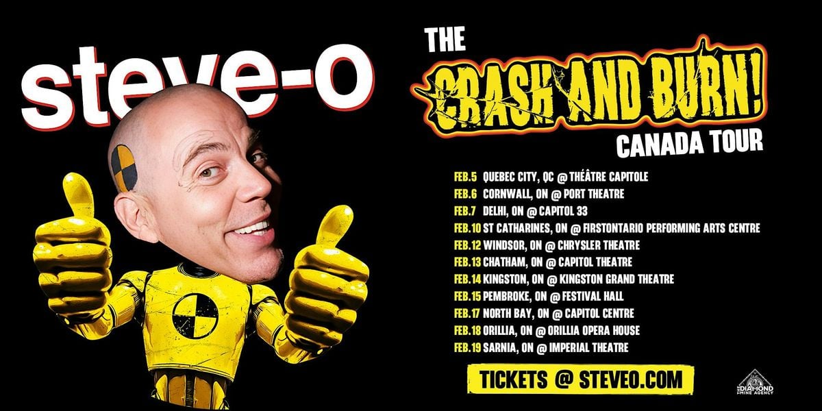 Steve-O Crash & Burn Tour Cornwall 2nd Show, 6 February | Event in Cornwall | AllEvents