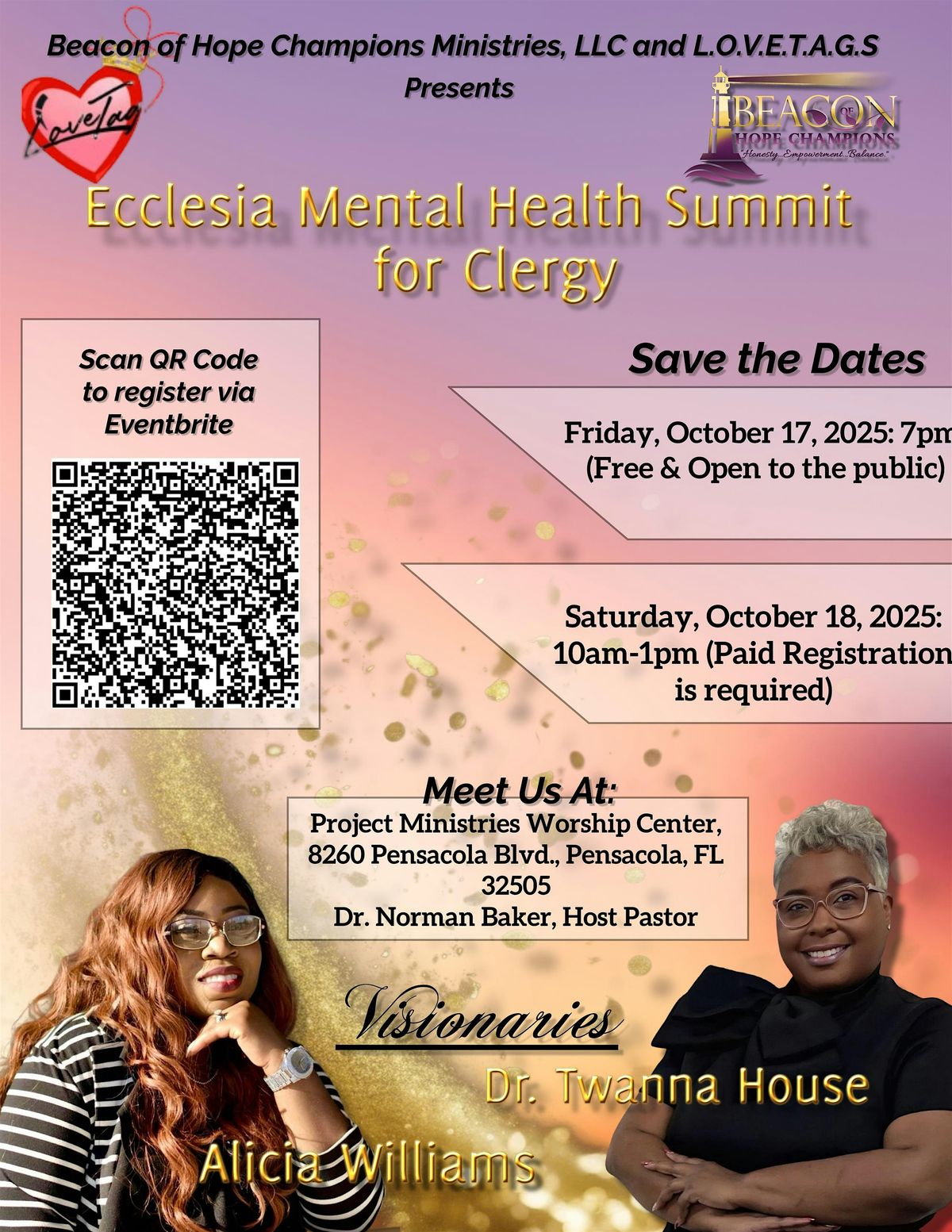 Ecclesia Mental Health Summit for Clergy, 17 October | Event in Pensacola | AllEvents