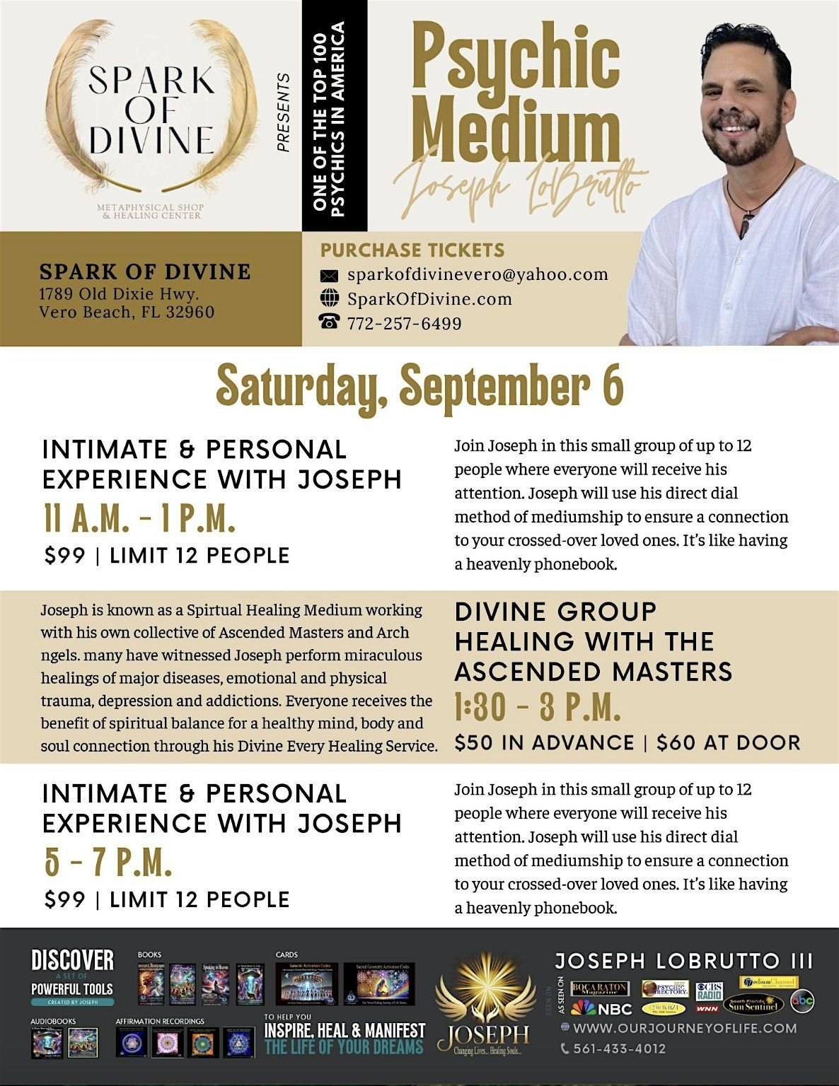Divine Group Healing with the Ascended Masters with Joseph LoBrutto, 6 September | Event in Vero Beach | AllEvents