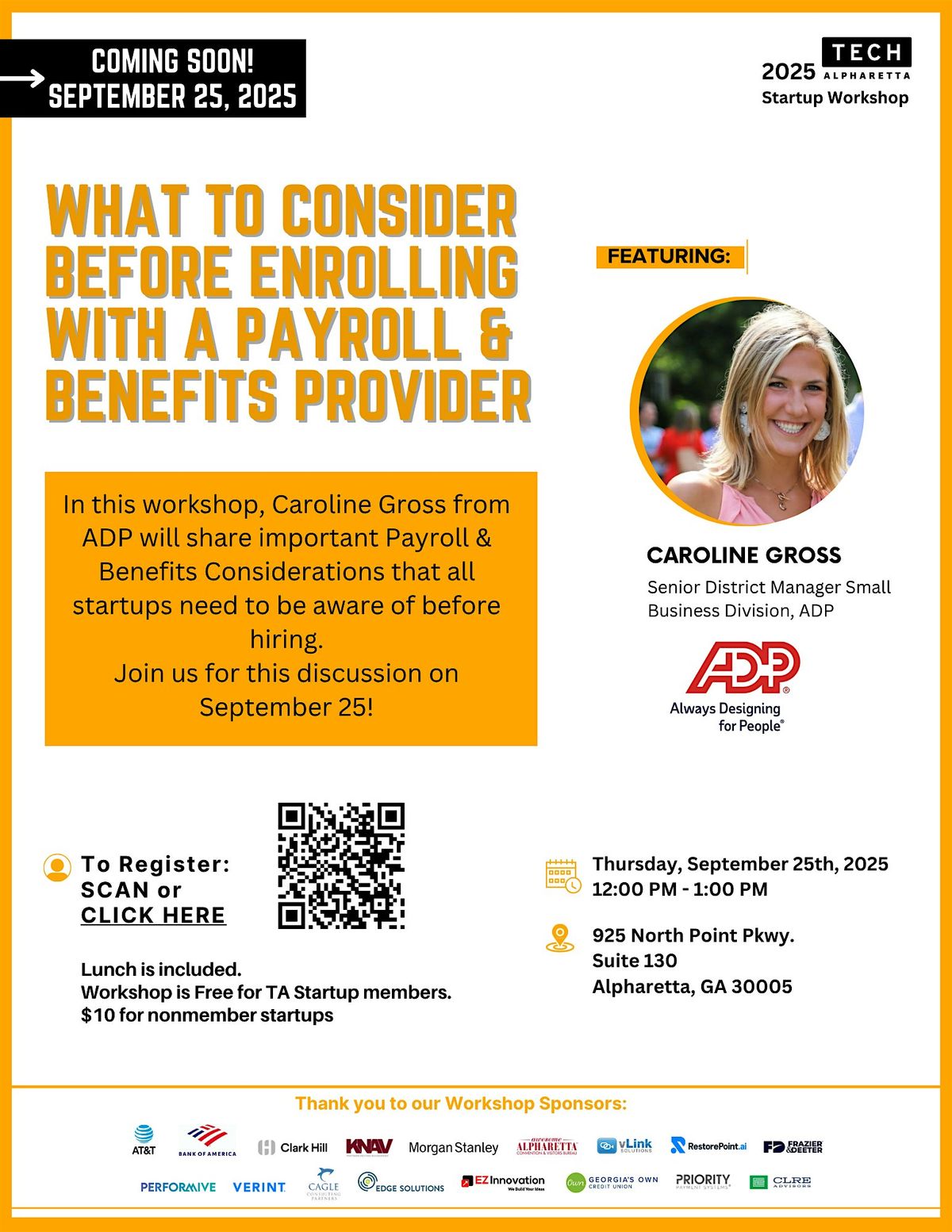 What to consider before Enrolling with a Payroll & Benefits Provider, 25 September | Event in Alpharetta