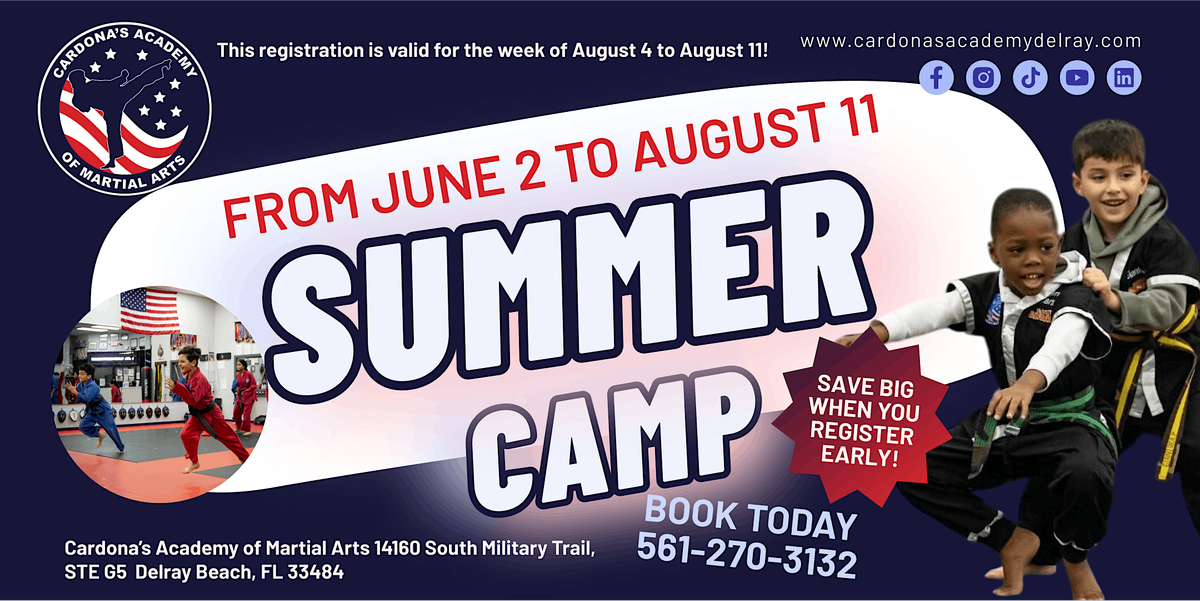Summer Camp - Valid for the week of August 4 to August 11!, 4 August | Event in Delray Beach | AllEvents