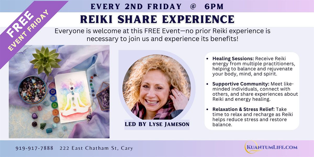 Reiki Share Experience, 8 August | Event in Cary | AllEvents