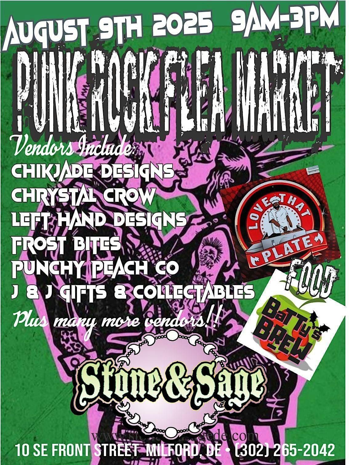 Punk Rock Flea Market at Stone and Sage - August 9th 2025, 9 August | Event in Milford | AllEvents