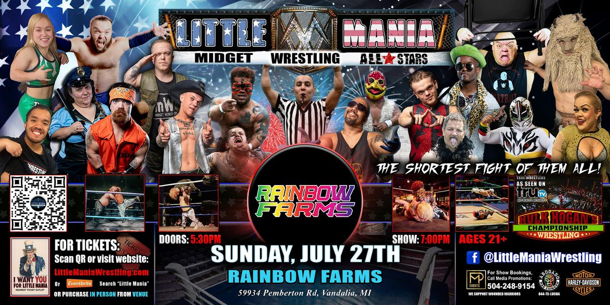 Vandalia, MI - Little Mania Midget Wrestling @ Rainbow Farms, 27 July | Event in Vandalia | AllEvents