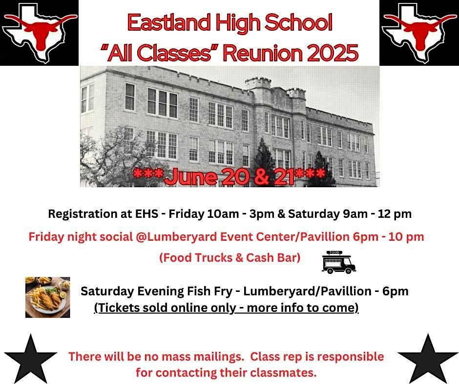 Eastland High School All Class Reunion 2025, 20 June | Event in Eastland | AllEvents