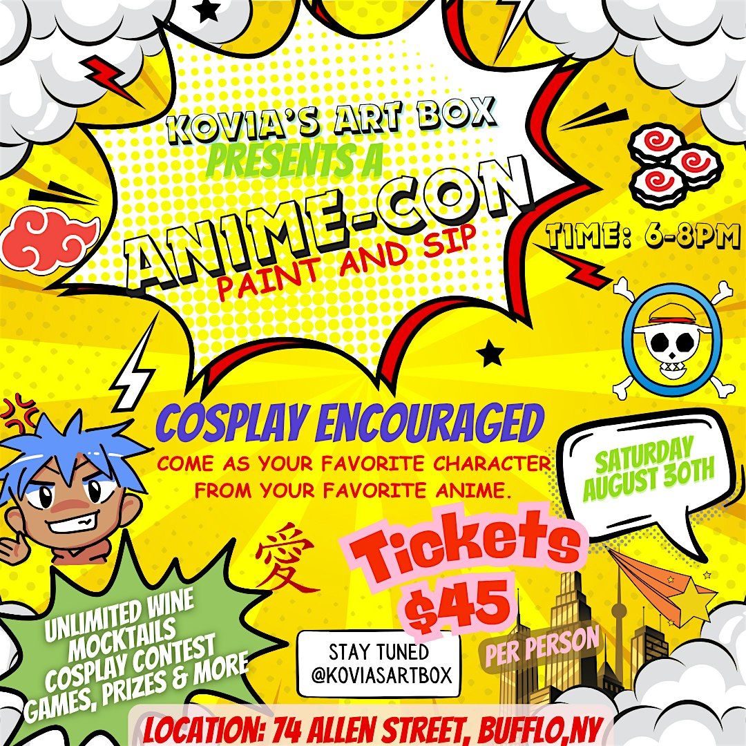 Anime-Con Paint & Sip, 30 August | Event in Buffalo | AllEvents