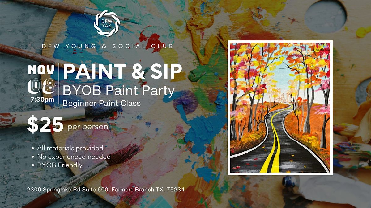 Sip & Paint: A BYOB Beginner-Friendly Painting Night, 8 November | Event in Farmers Branch | AllEvents