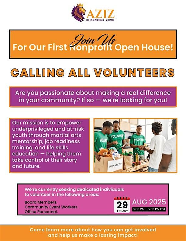 AZIZ Nonprofit Open House!, 29 August | Event in Atlanta | AllEvents