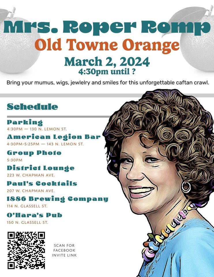Mrs Roper Romps the Orange Circle Pub Crawl, Orange Circle, 2 March