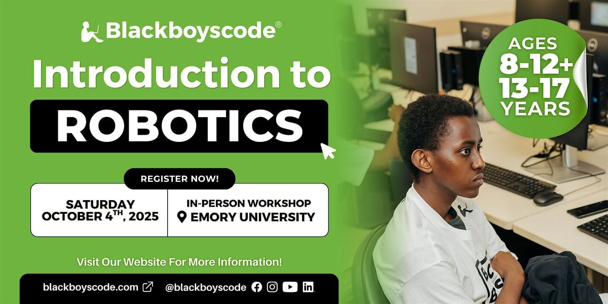 Black Boys Code DeKalb - Introduction to Robotics, 4 October | Event in Atlanta | AllEvents