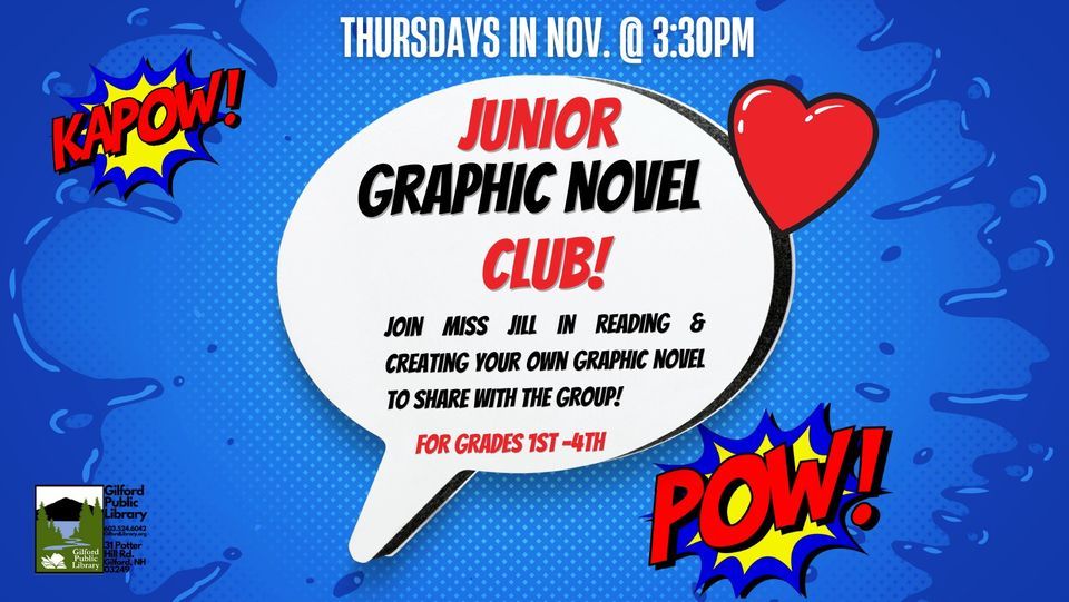 Junior Graphic Novel Club, Gilford Public Library, November 9 2023