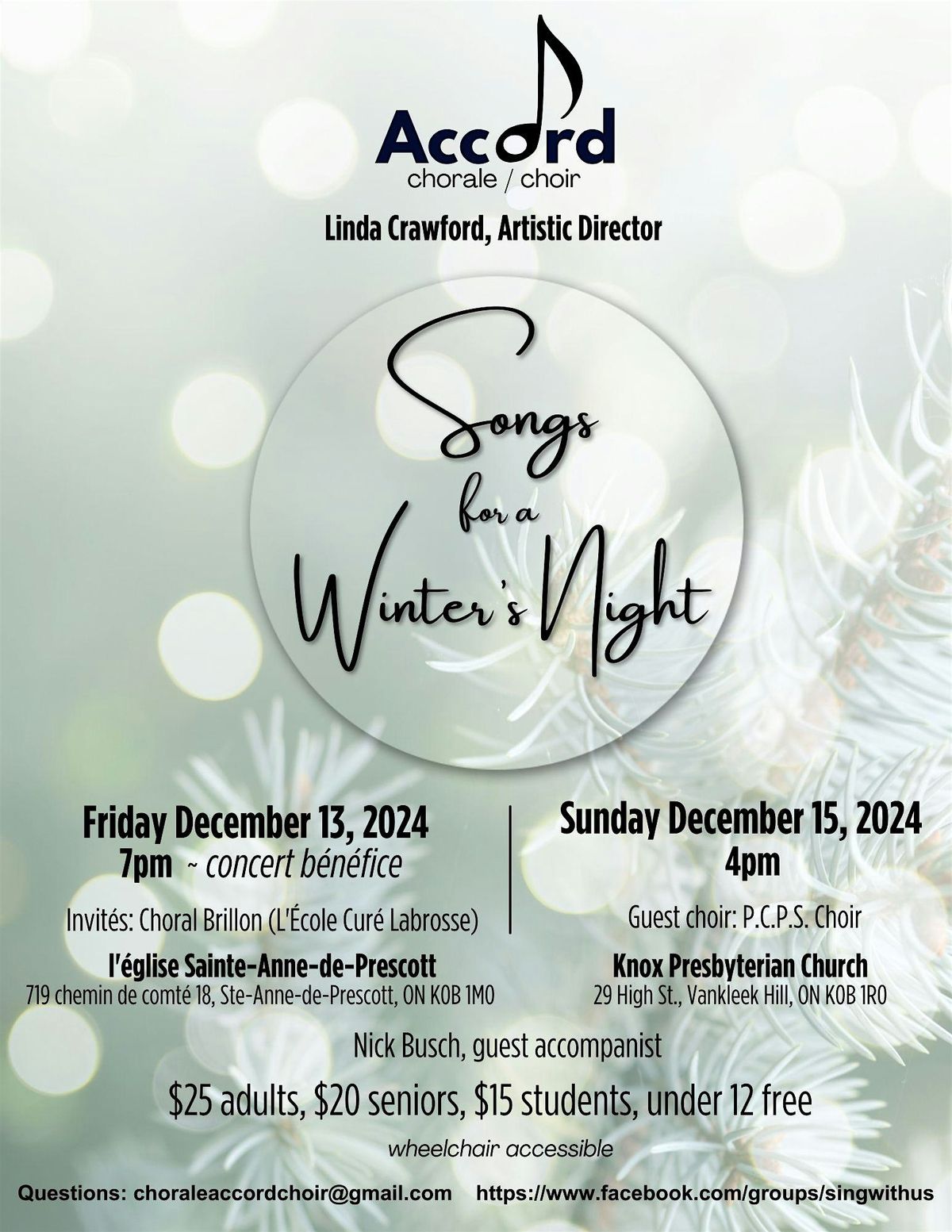 Winter song - Chanson d'hiver, 5 December | Event in L'Orignal | AllEvents