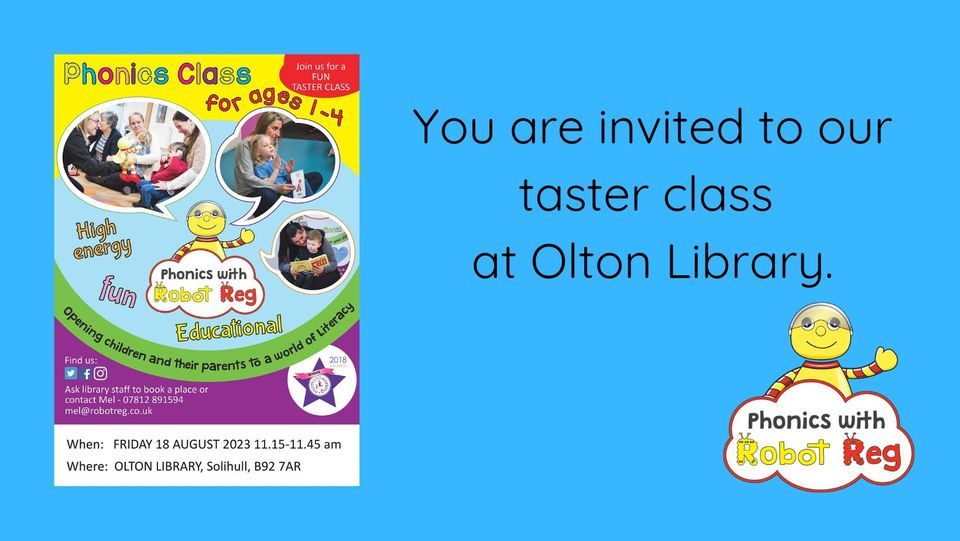 Phonics with Robot Reg Solihull Olton Library Taster Class, Olton