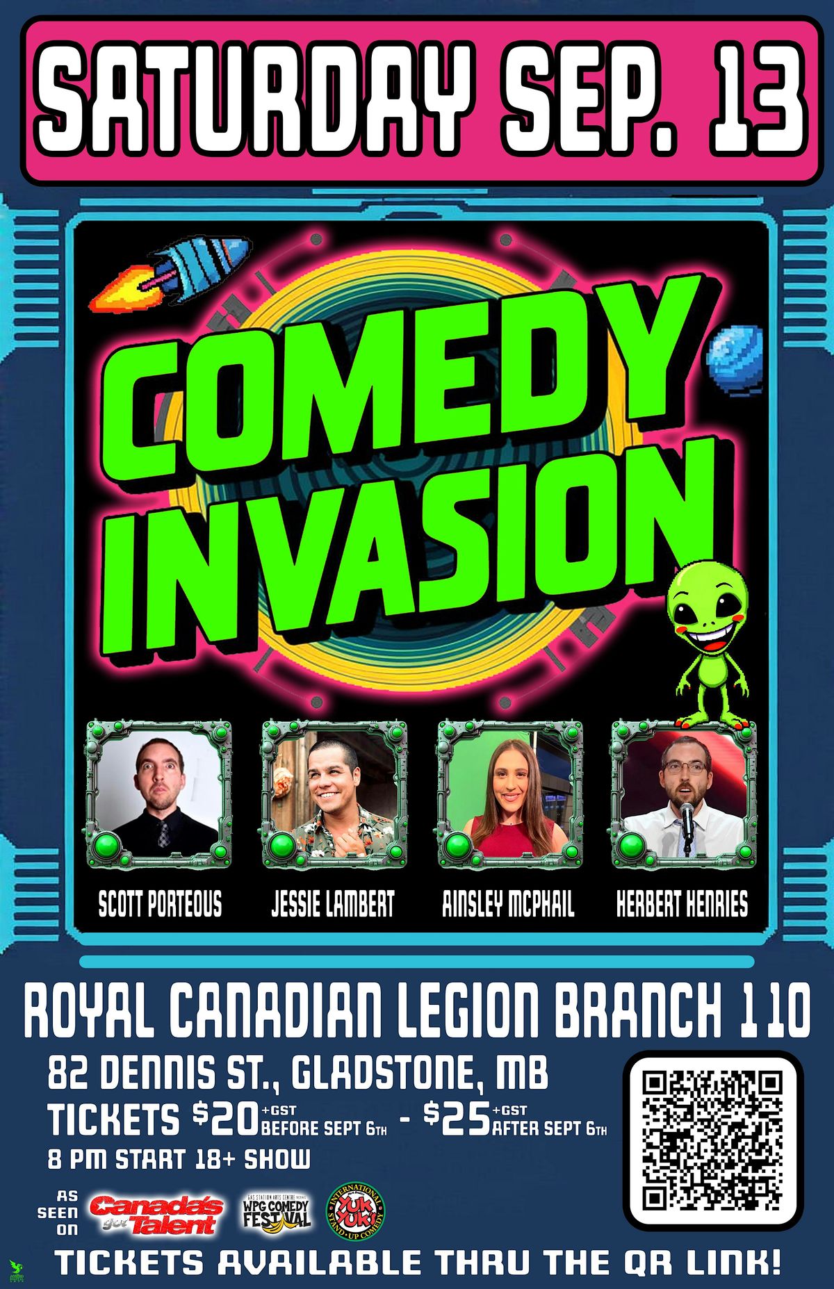The Comedy Invasion - Gladstone, MB, 13 September | Event in Gladstone | AllEvents